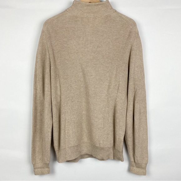 Brooks‎ Brothers Mens Sweater Size XL Supima Cotton 1/4 Zip Knit Pullover Tan - Picture 4 of 9